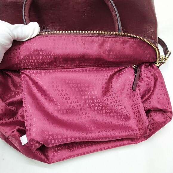 Kate Spade Plum Purple Patent Leather Top Handle Zipper Satchel Shoulder Bag - Picture 14 of 16